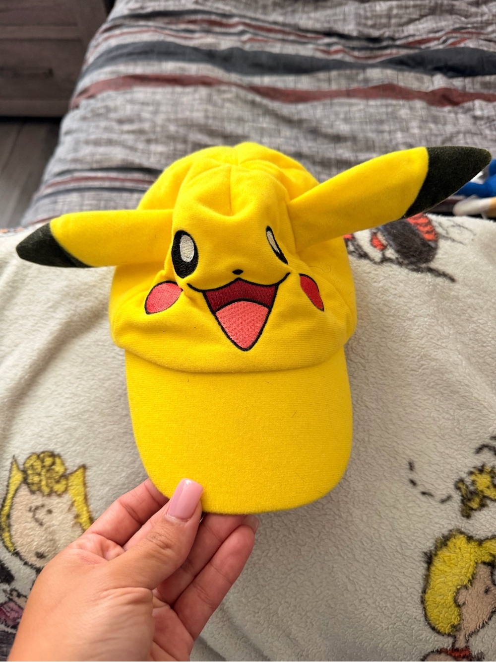 Pikachu Plush Ear Yellow Baseball Cap